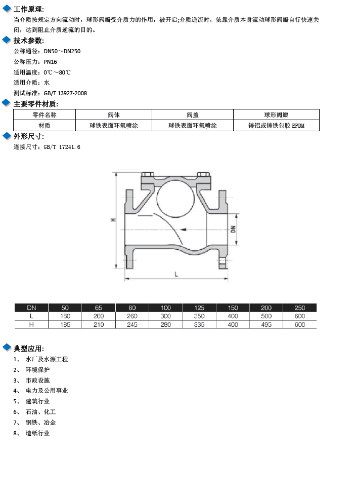 沃茨watts球形止回阀